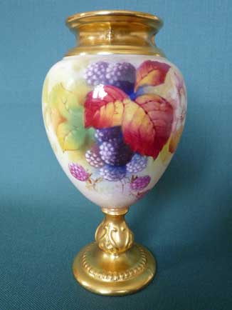 Royal Worcester hand painted vase by Kitty Blake 