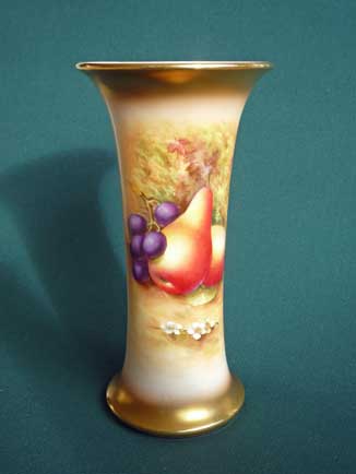 Royal Worcester trumpet vase by Ayrton