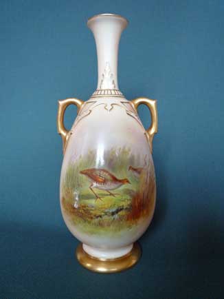 Royal Worcester twin handled vase